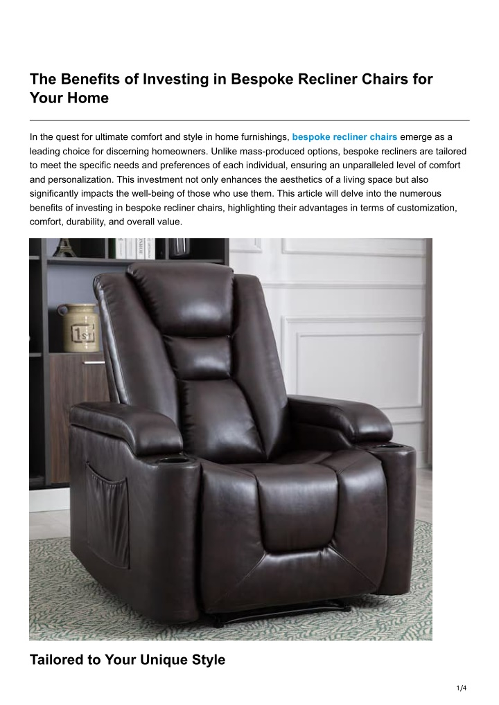 Ppt - The Benefits Of Investing In Bespoke Recliner Chairs For Your ... with Understanding the Benefits of a Power Recliner Like the Fortuna