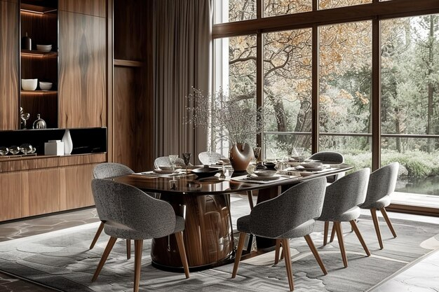 Premium Photo | Elevate Your Dining Space With Rooms Featuring Ele ... in