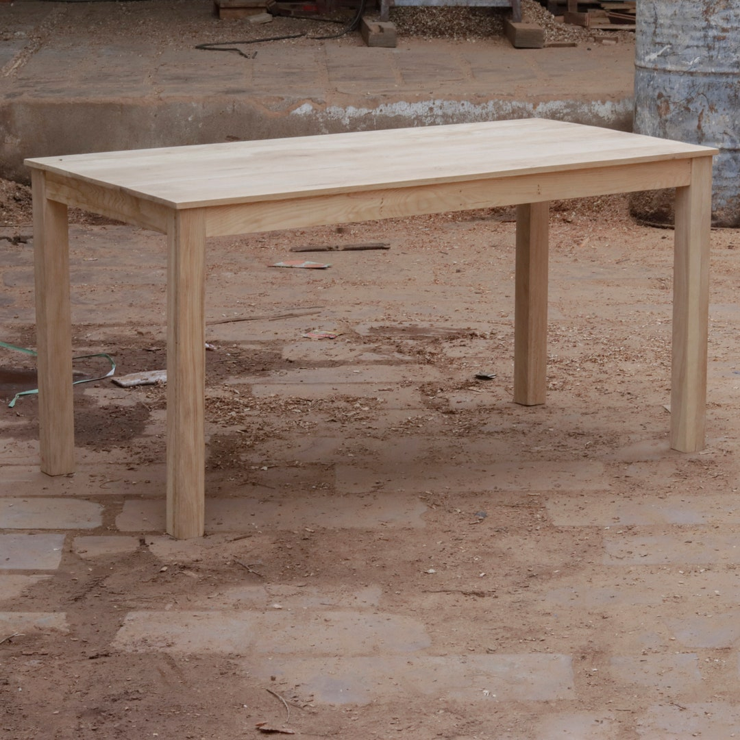 Premium Solid Oak Wood Dining Table With Sculpted Legs | Contemporary ... pertaining to