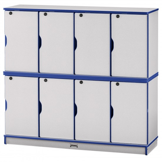 Rainbow Accents Stacking Lockable Lockers - Double Stack - Blue with regard to
