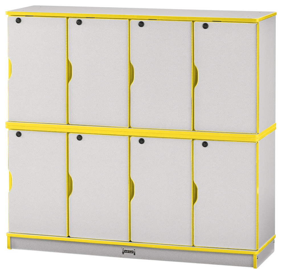 Rainbow Accents Stacking Lockable Lockers - Double Stack - Yellow ... in Designing with Color How Rainbow Accents Lockers Brighten School Halls