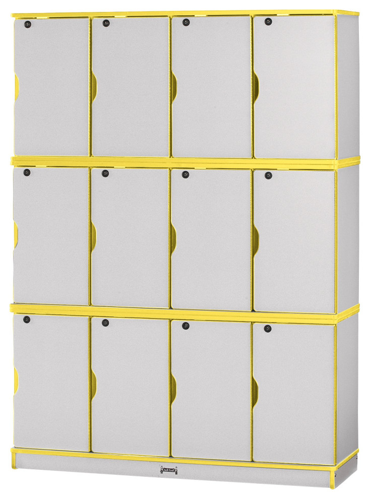 Rainbow Accents Stacking Lockable Lockers - Triple Stack - Yellow ... intended for Designing with Color How Rainbow Accents Lockers Brighten School Halls