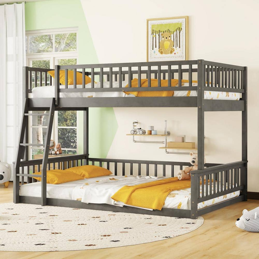 Reviews For Harper & Bright Designs Gray Full Xl Over Queen Adjustable ... in Unpacking the ACME Edah Gray Bunk Bed A Room-Saving Solution