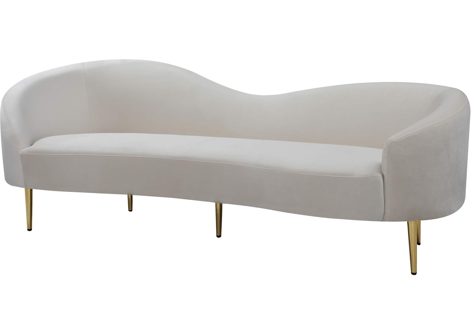 Ritz Cream Velvet Sofa regarding