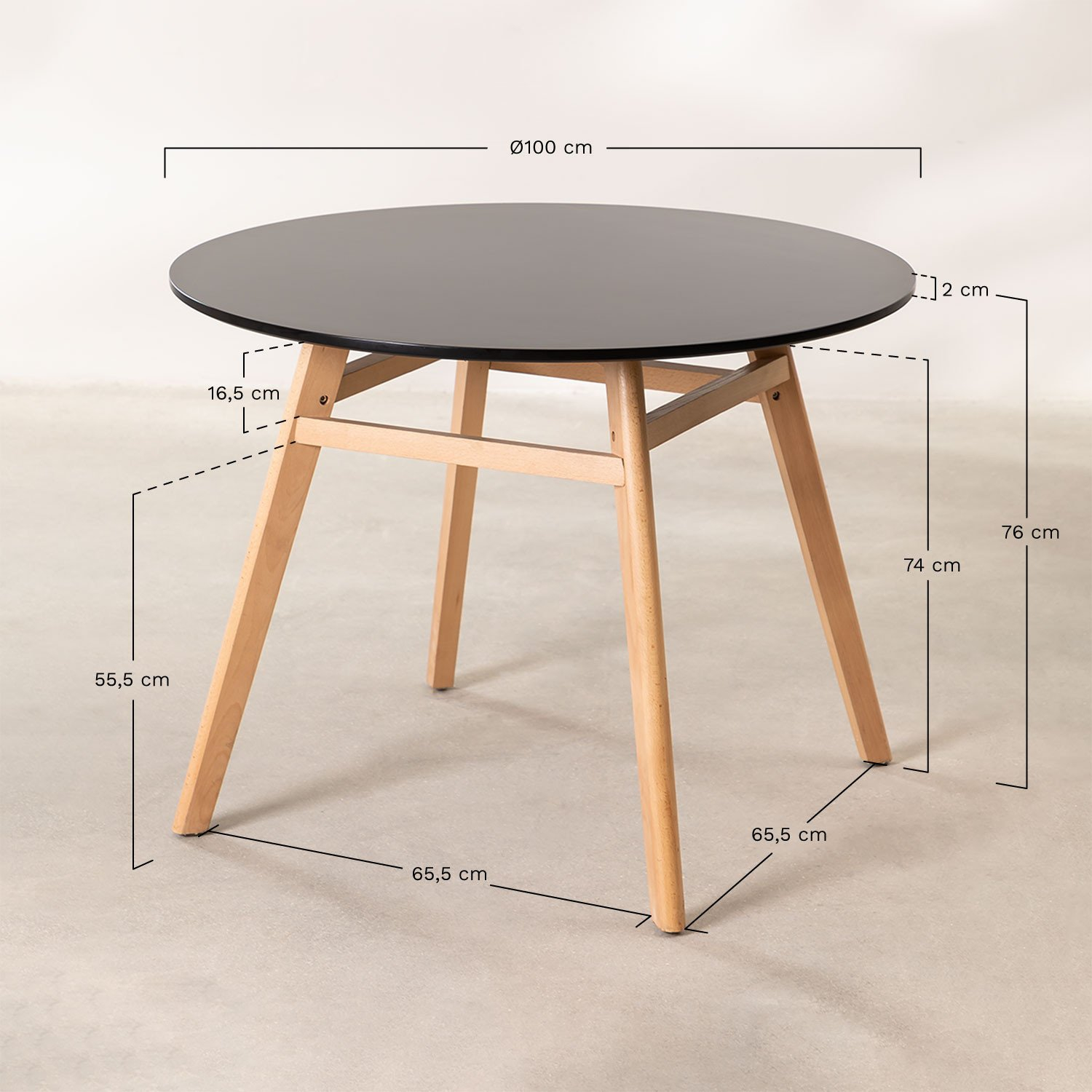 Round Mdf & Beech Wood Dining Table Scand Nordic - Sklum for Crafting Your Ideal Dining Space with a Brown Mdf Beech Oak Table