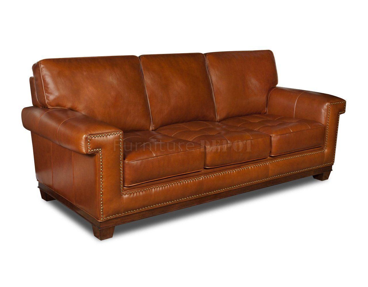 Rustic Top Grain Leather Modern Sofa W/Optional Items Rustic Dining ... inside