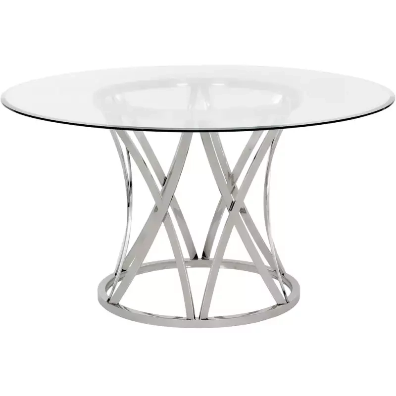 Safavieh Couture High Line Collection Kyrie Chrome Stainless Steel ... intended for Styling Tips for the Safavieh Harlan 54" Round Glass Top Dining Table