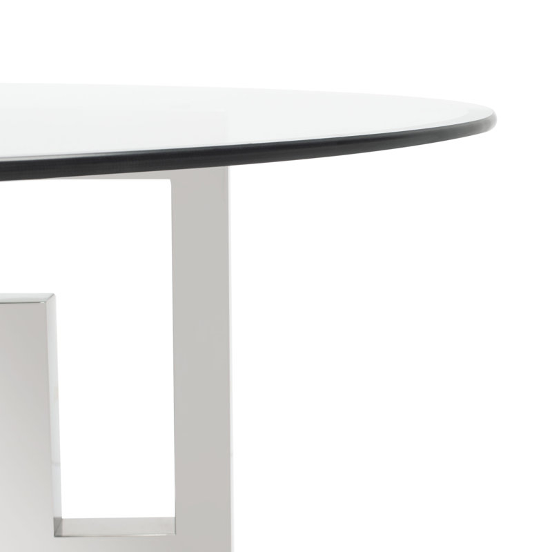 Safaviehcouture Harlan Round Glass Dining Table & Reviews | Wayfair for Styling Tips for the Safavieh Harlan 54" Round Glass Top Dining Table