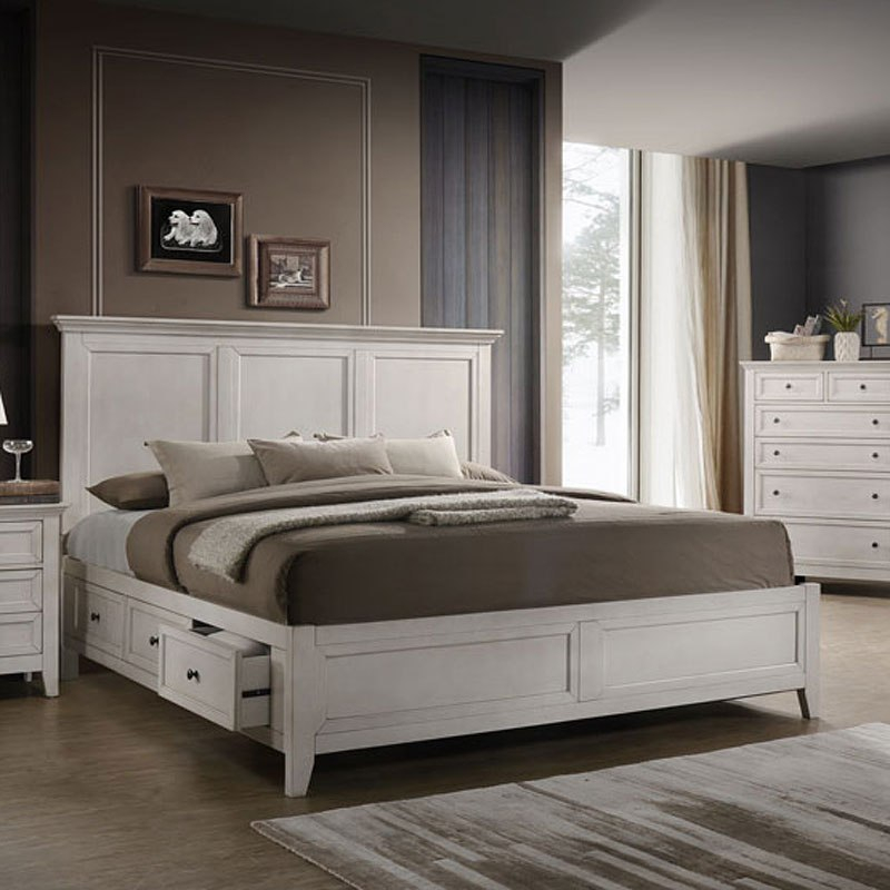 San Mateo Storage Bed (Rustic White) By Intercon Furniture | Furniturepick with regard to Tips for Organizing with the San Mateo Rustic White Wooden Chest