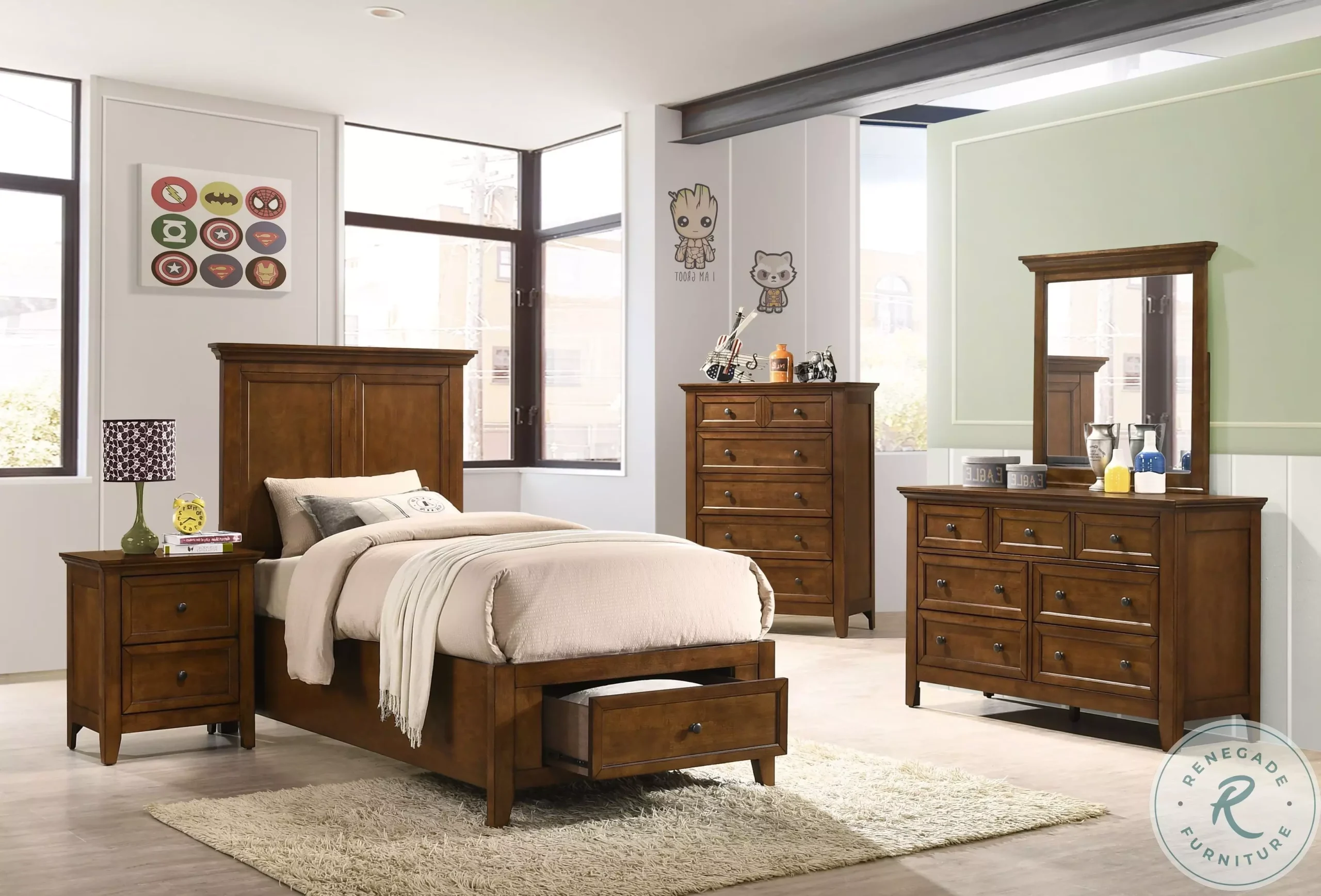 San Mateo Tuscan Youth Storage Bedroom Set With Deck From Intercon ... with regard to