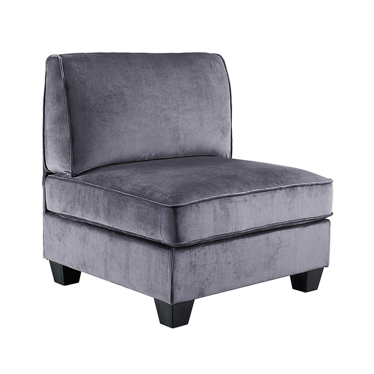 Simona Gray Velvet U Shaped Sectional Sofa With Ottoman, Lilola Home ... with regard to