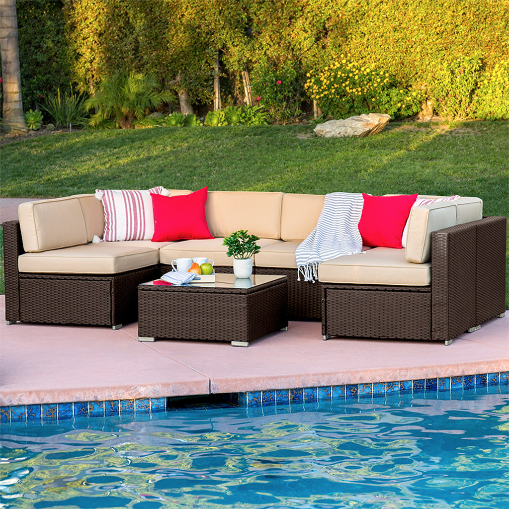 Sky1939 Best Choice Products 7-Piece Modular Outdoor Patio Wicker ... pertaining to