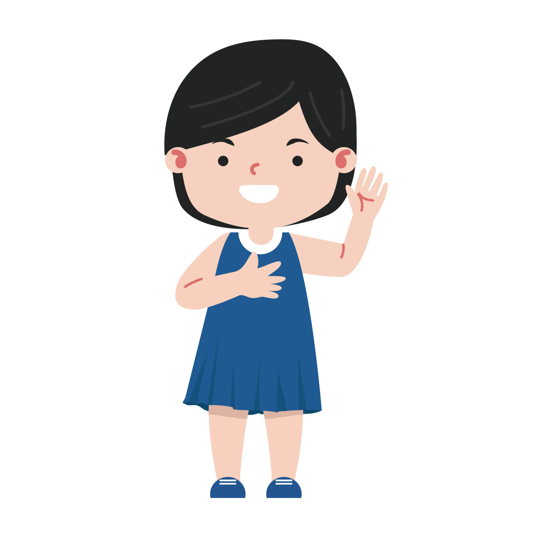 Small Girl Making A Promise Cartoon 14692992 Vector Art At Vecteezy with regard to