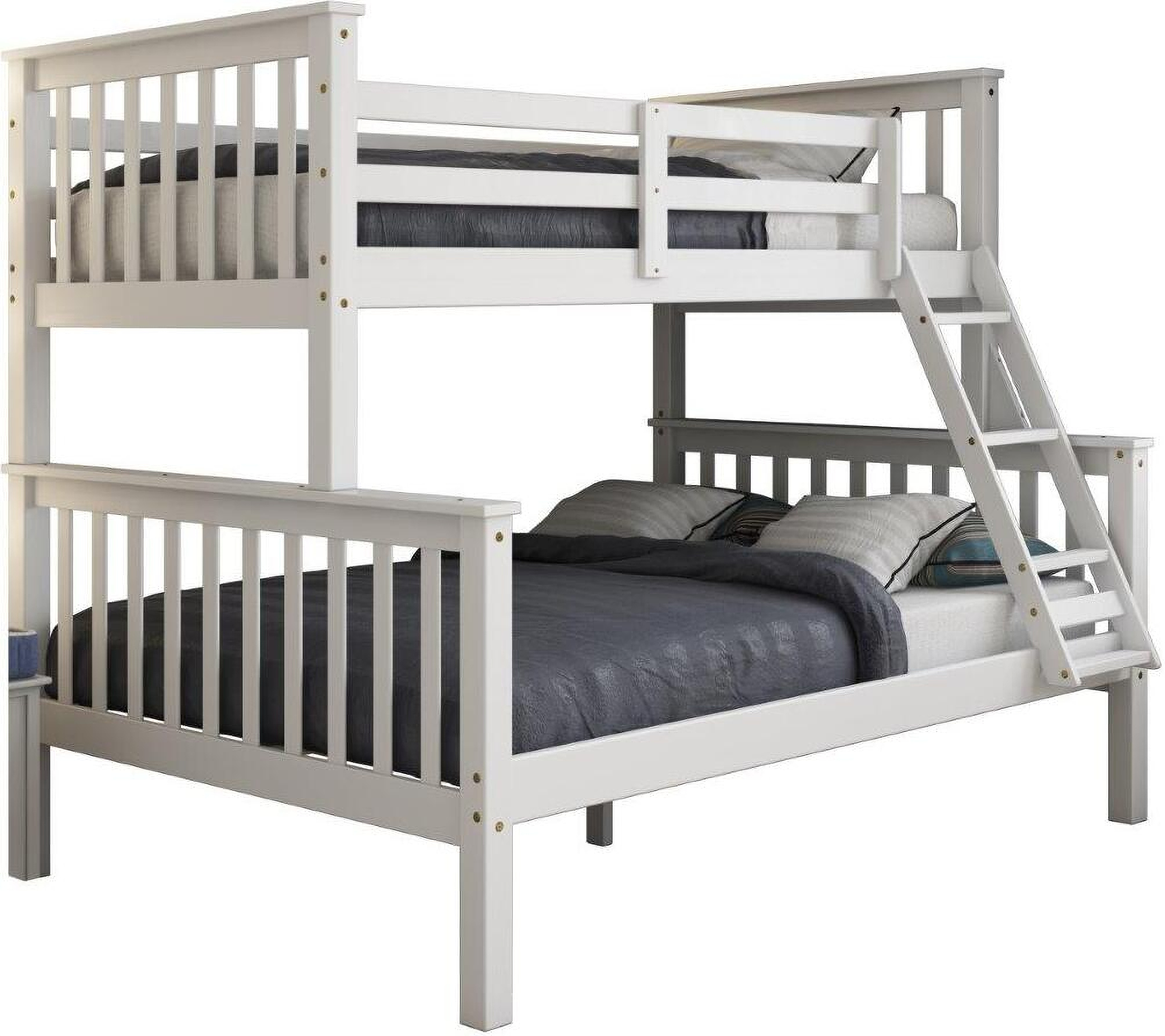 Solid Wood Twin Over Full Mission Bunk Bed In White By Palace Imports ... in