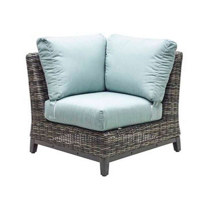 Somerset Corner Sectional | California Patio | Outdoor Patio Furniture intended for Bringing Mid-Century Charm Home The Somerset Taupe Velvet Right Sectional Explained