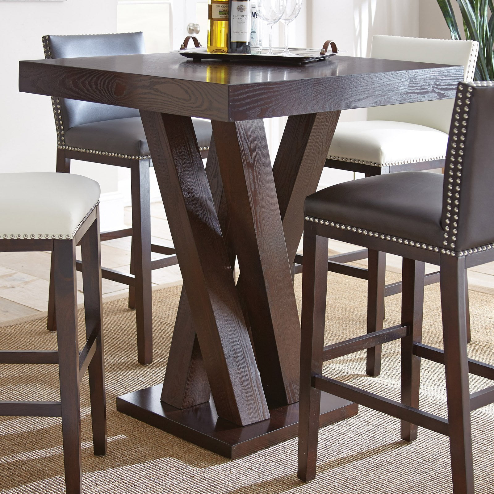 Steve Silver Tiffany Square Bar Height Table - Walmart.com inside Freda Square 36" Counter Height Dining Table Cappuccino Understanding Its Charm