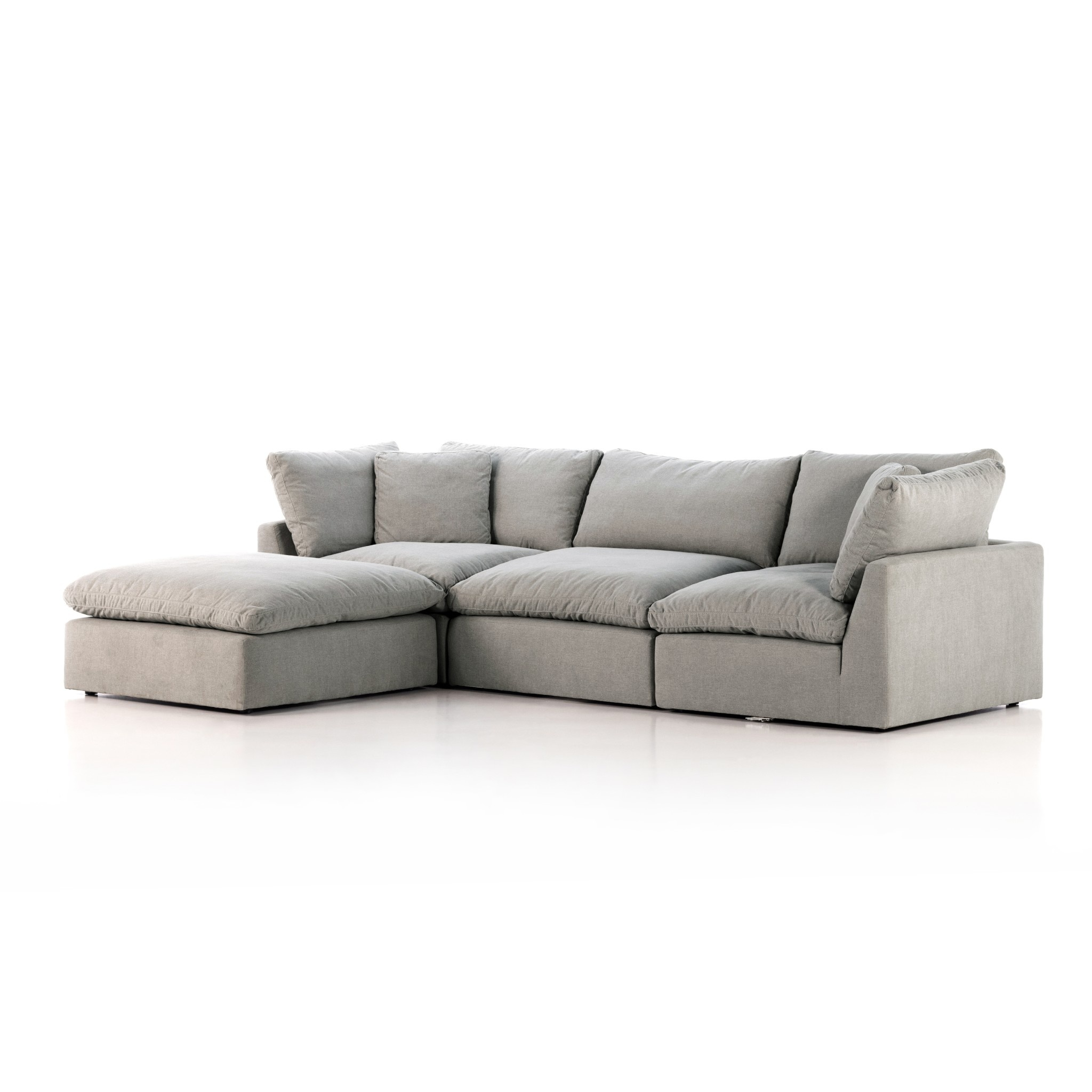 Stevie 3 Pc Laf Sec Sofa W/Ottoman-Flannl - Direct Furniture Modern Home in What We Can Learn About Design From the Three's Company Laf Sofa