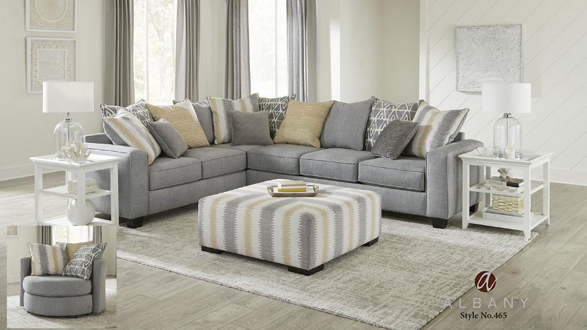Stonewash Sectional Sofa - Gray | Home Furniture Plus Bedding And ... intended for