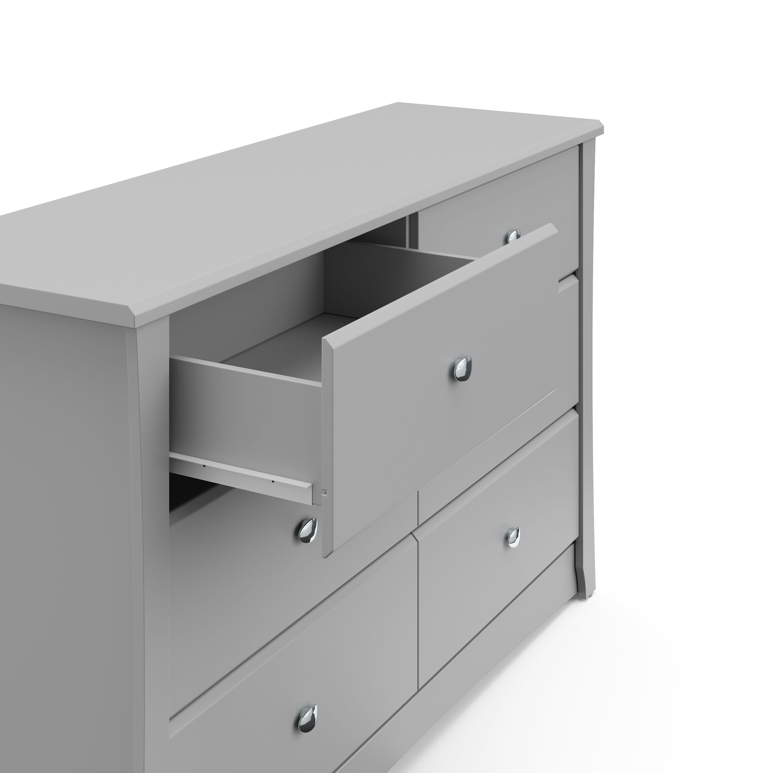 Storkcraft Crescent 6 Drawer Modern Horizontal Dresser Pebble Gray Finish with regard to Caring for Your Pebble Gray Storkcraft Crescent Dresser Maintenance Tips