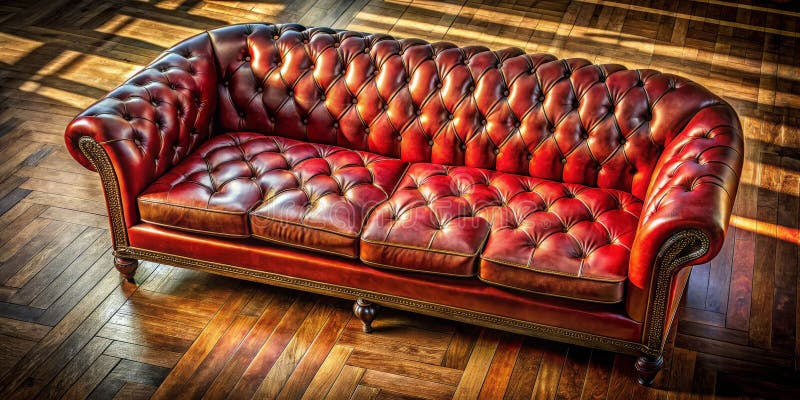 Stunning Antique Red Leather Sofa A Birdseye View Of Vintage Charm And ... with The Enduring Quality of Genuine Leather The Stevens Sofa Story