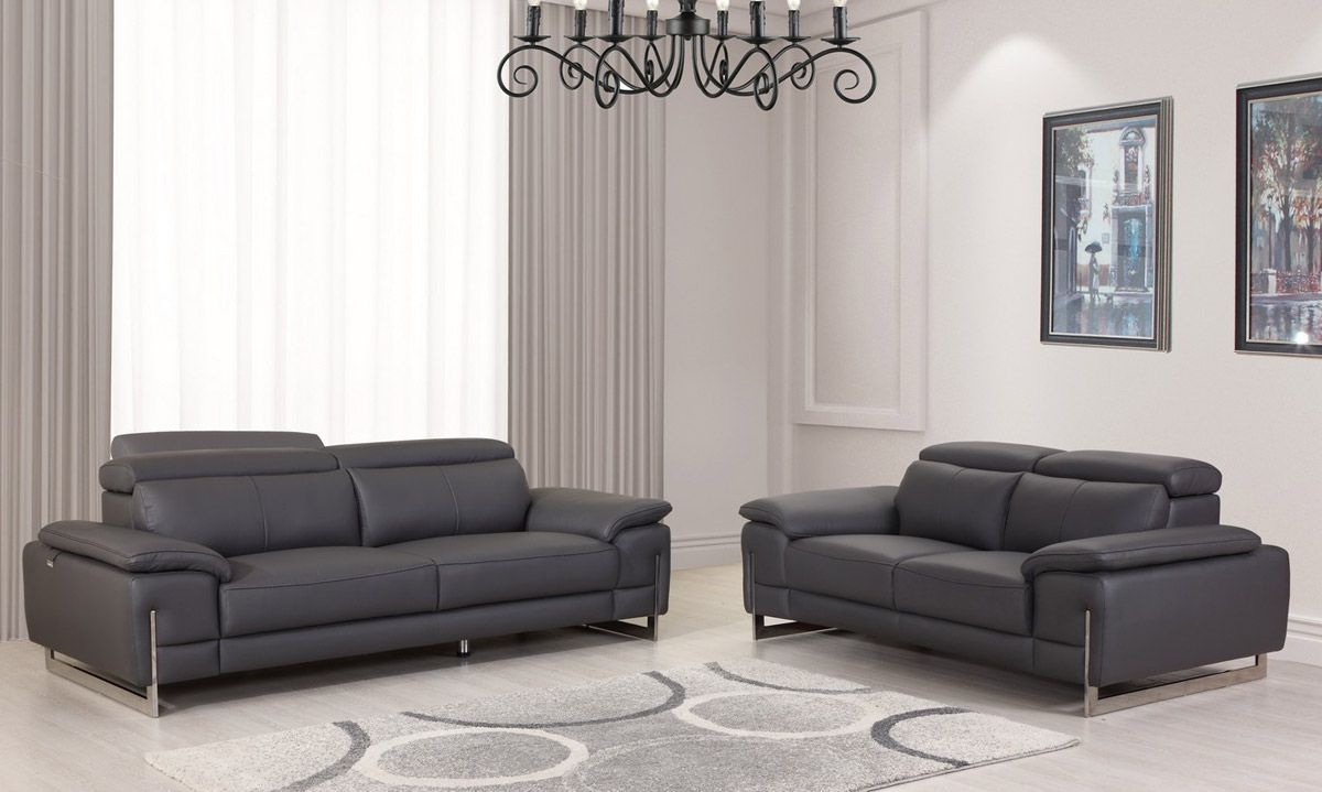 Taranto Italian Leather Modern Sofa intended for