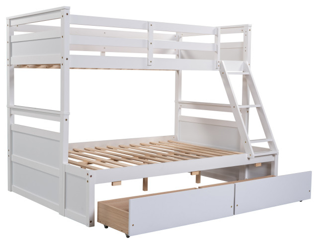 Tateus Stylish Wood Twin Over Full Bunk Bed With Under-Bed Storage ... intended for Beyond Sleep Exploring the Fun Features of the TATEUS Twin Bunk Bed