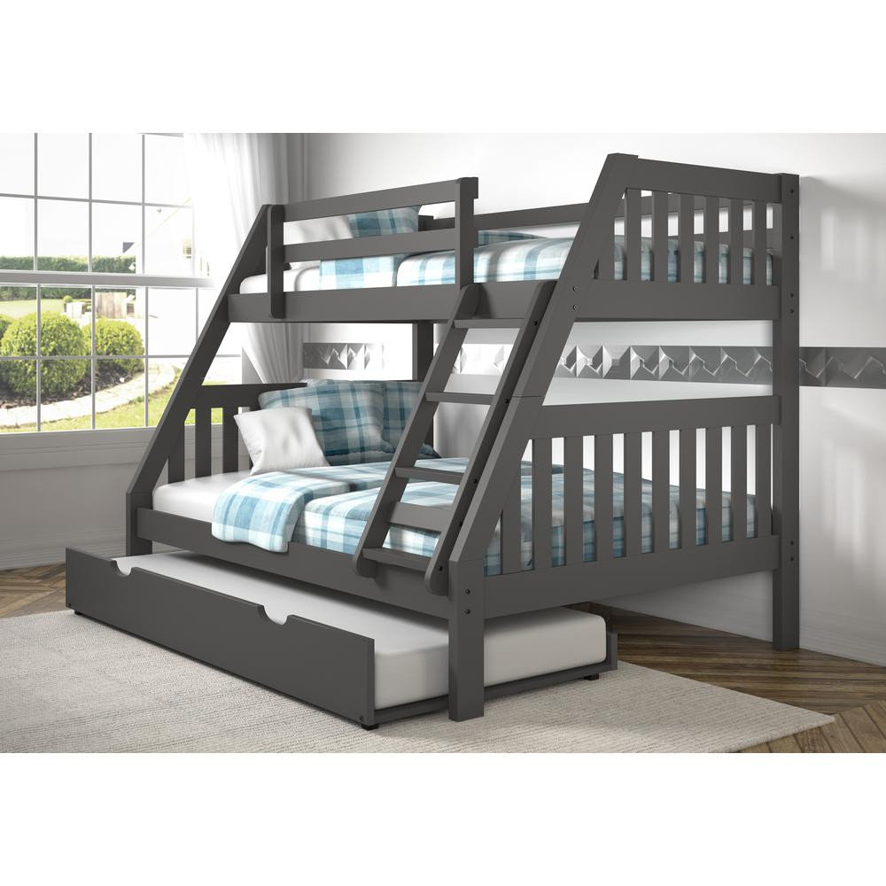 Twin/Full Mission Bunk Bed W/Twin Trundle - Craftsman - Bunk Beds - By ... inside Beyond the Basics What to Look for in Quality Twin/Full Mission Bunk Beds