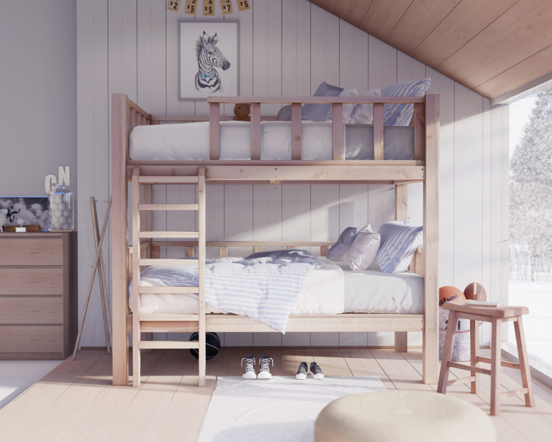 Twin-Over-Twin Bunk Bed Diy Plan - Diy Projects Plans inside Expert Tips for Styling and Organizing Around an Edah Twin/Twin Bunk Bed