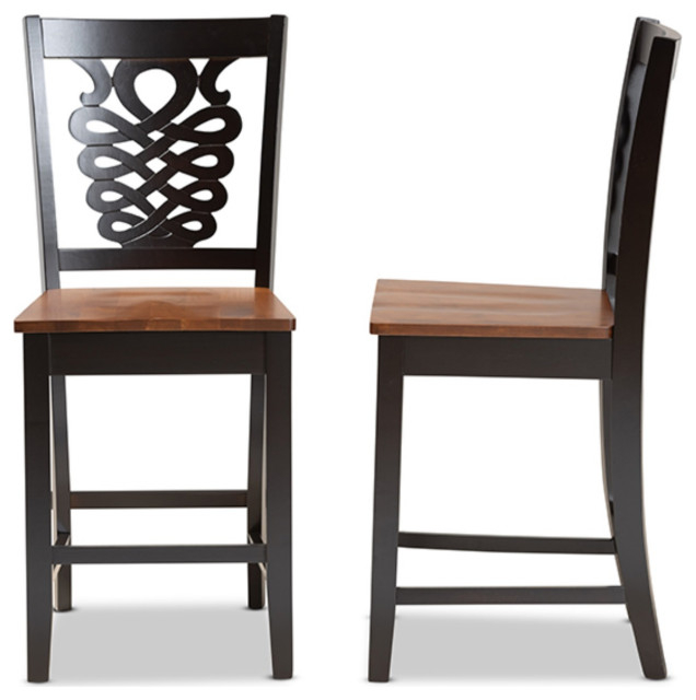 Two-Tone Dark Brown And Walnut Brown Finished Wood Counter Stool, Set ... with regard to The Timeless Appeal of Walnut Brown Finished Wood Bar Stools