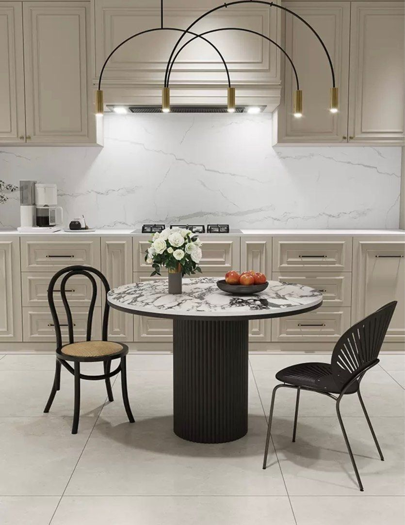 Valerie Round Marble Dining Table, Furniture & Home Living, Furniture ... in