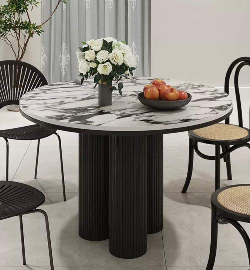 Valerie Round Marble Dining Table, Furniture & Home Living, Furniture ... with