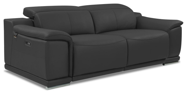 Veneto Italian Leather Power Reclining Sofa - Contemporary - Sofas - By ... throughout Why the Veneto Dark Gray Italian Leather Sofa is a Timeless Choice
