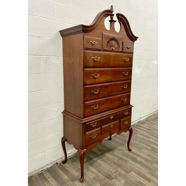 Vintage Thomasville Collectors Cherry Queen Anne Style Highboy Chest ... for