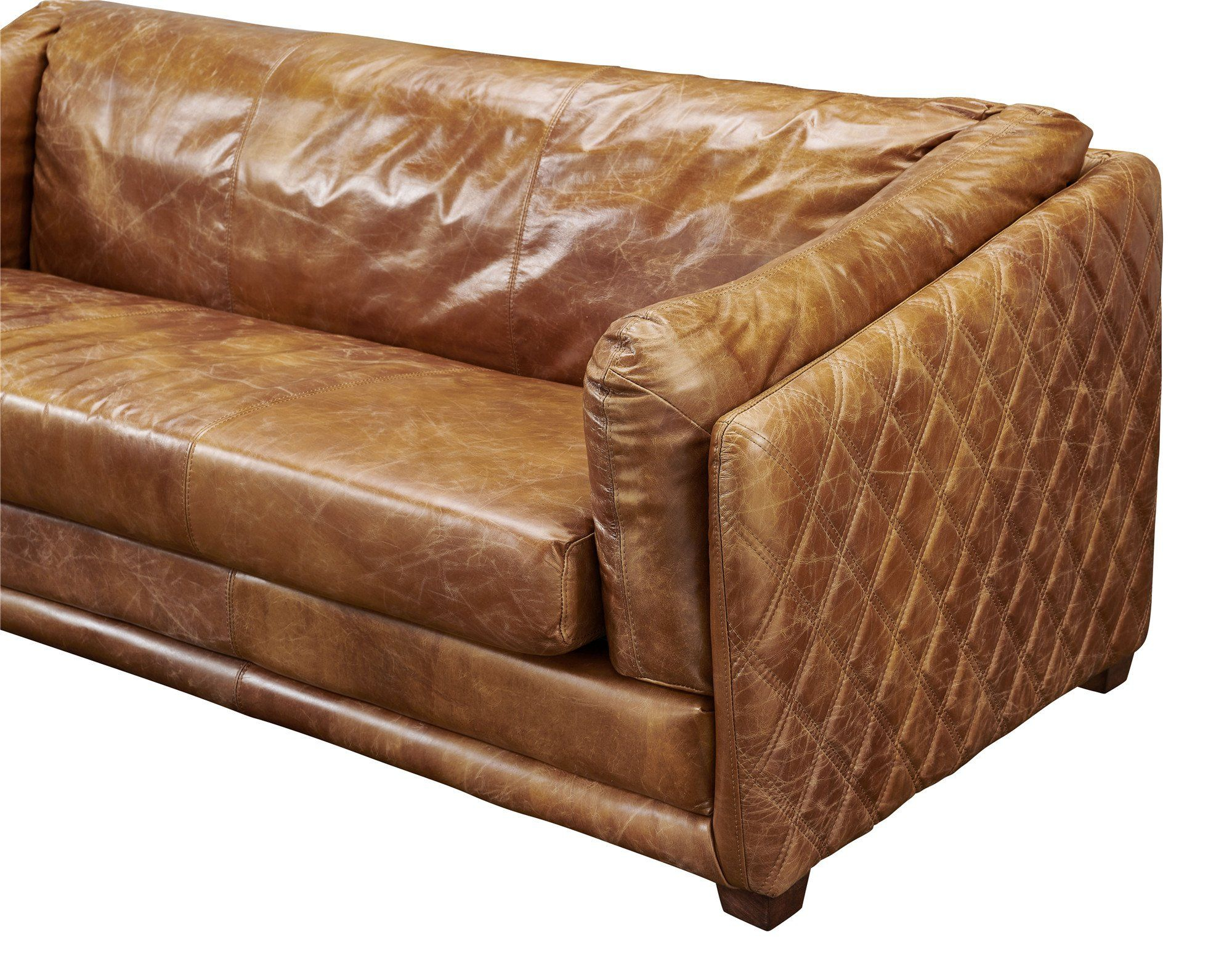 Waco Rustic Modern Sofa - Light Brown Leather | Modern Sofa, Modern ... within