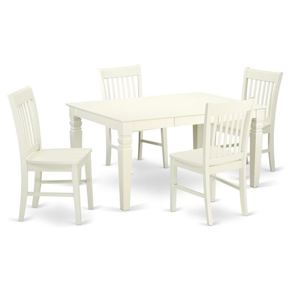 Weno5-Whi-W 5 Piece Dinette Set With One Weston Dining Room Table And 4 ... regarding Creating Your Dream Dining Space with the Weston 5-Piece Set