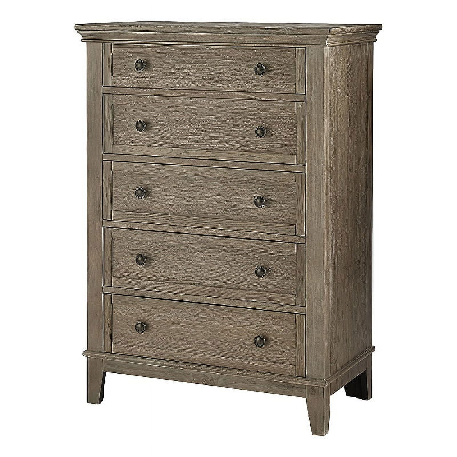 Westwood Design Leland 5-Drawer Traditional Wood Chest In Sandwash Gray ... with regard to Style Meets Functionality The Westwood Leland Chifferobe in Sandwash Gray