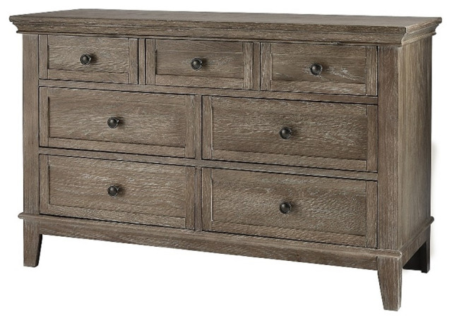 Westwood Design Leland 7-Drawer Traditional Wood Dresser In Sandwash ... throughout Style Meets Functionality The Westwood Leland Chifferobe in Sandwash Gray