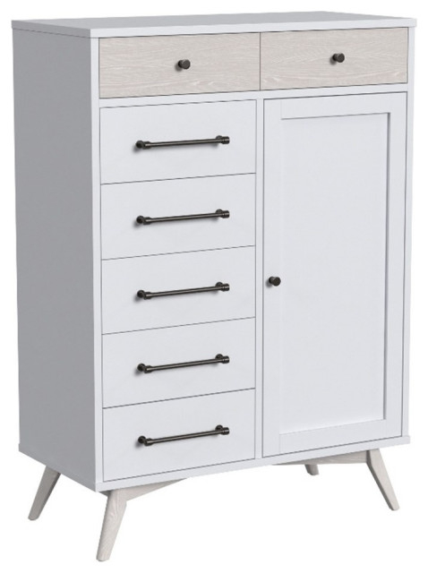 Westwood Design Rowan Modern Wood Chifferobe In Ash Linen White Finish ... with regard to