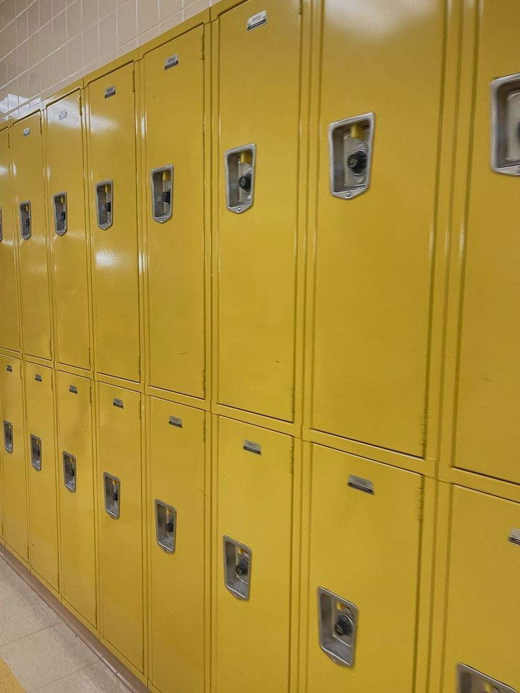 Yellow Lockers | Lockers, Locker Storage, Yellow Aesthetic for