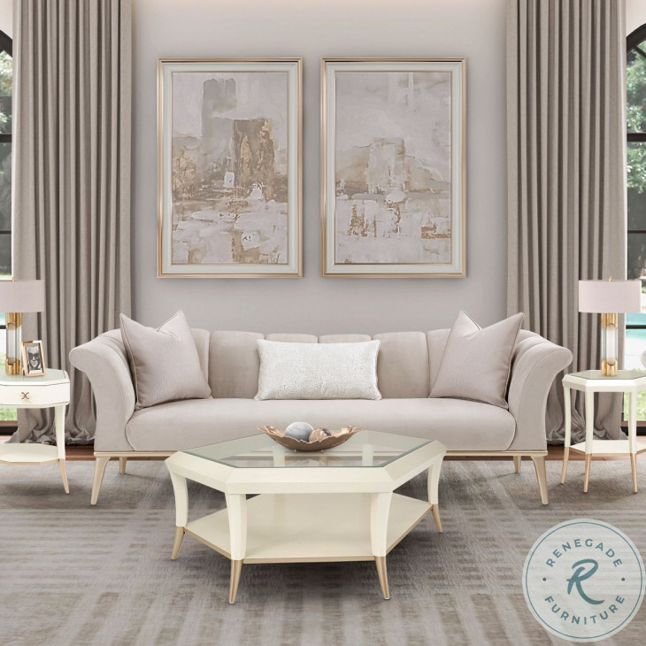 Yvette Medium Champagne Sofa From Aico | Coleman Furniture regarding