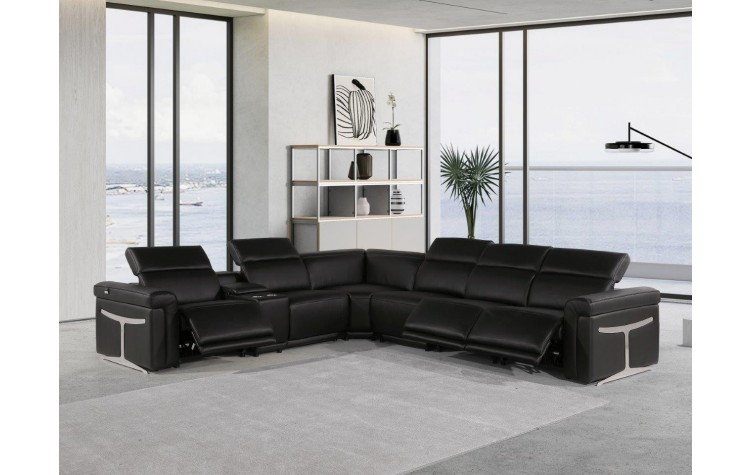 1126 - Top Grain Italian Leather Sectional Sofa 7-Piece W/ 3 Power ... throughout What Makes Leonardo Top Grain Italian Leather Sofas a Lasting Investment