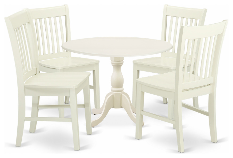 3 Pc Dining Set, 1 Drop Leaves Table, 2 Linen White Chair, Linen White ... within 3 Pc Dining Set, 1 Pedestal Table, 2 Linen White Wooden Chairs, Linen White