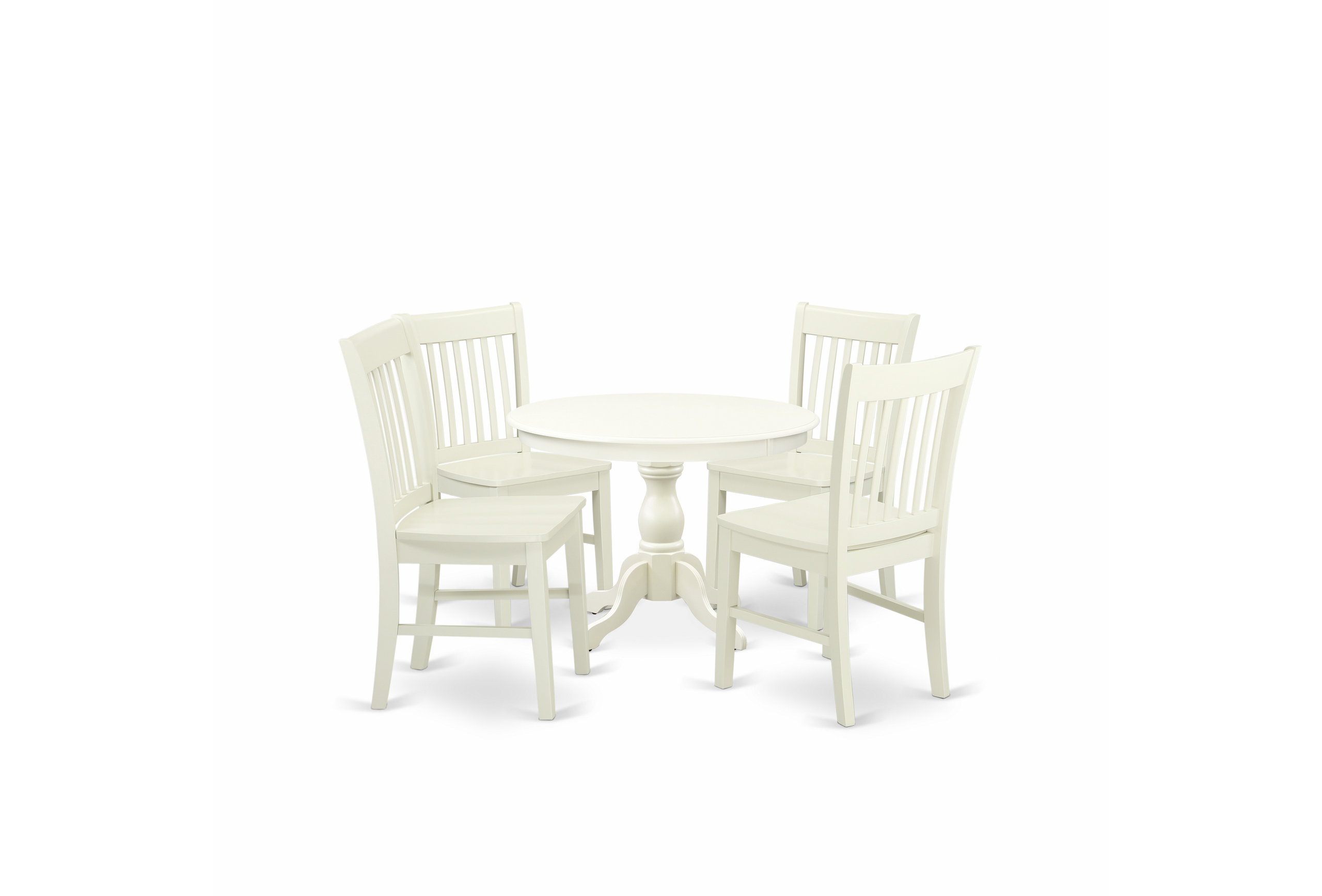 3 Pc Dining Set, Linen White Table, 2 Linen White Chairs, Linen White ... inside 3 Pc Dining Set, 1 Pedestal Table, 2 Linen White Wooden Chairs, Linen White