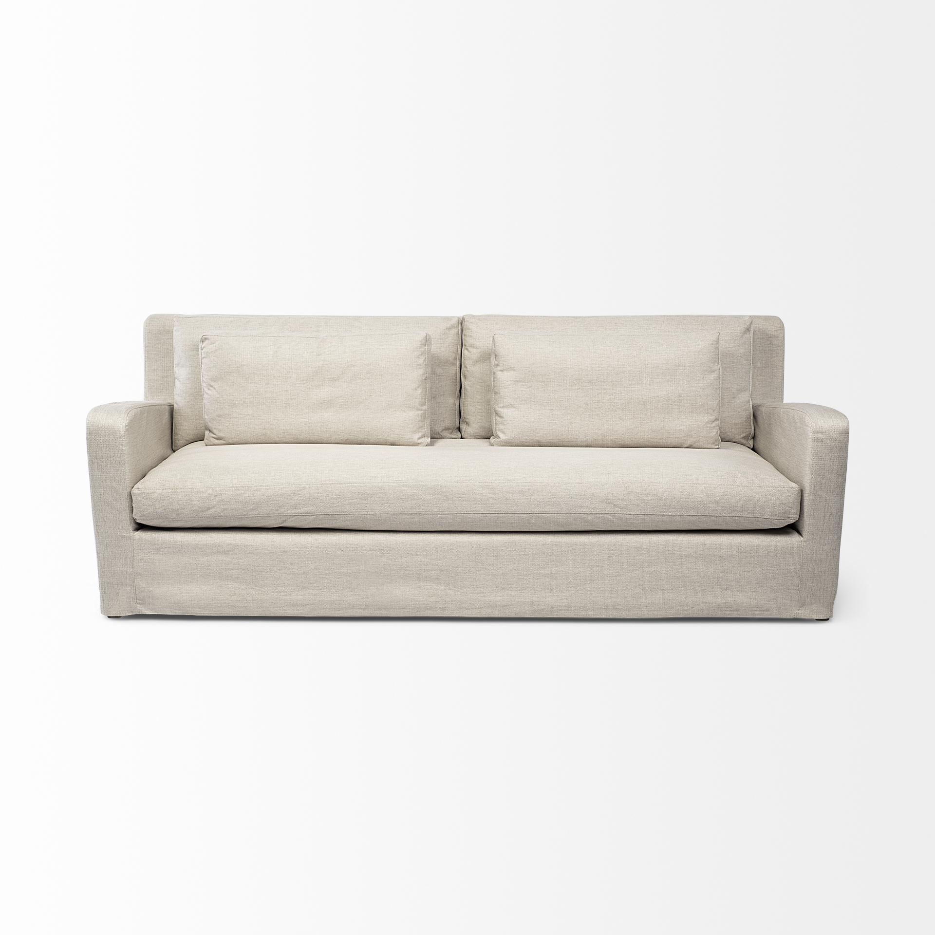 68702 - Denly Ii 92.5 X 38.25 X 34.5 Beige Slipcover Three Seater Sofa in Denly Ii 92.5X38.25X34.5 Beige Slipcover Three Seater Sofa