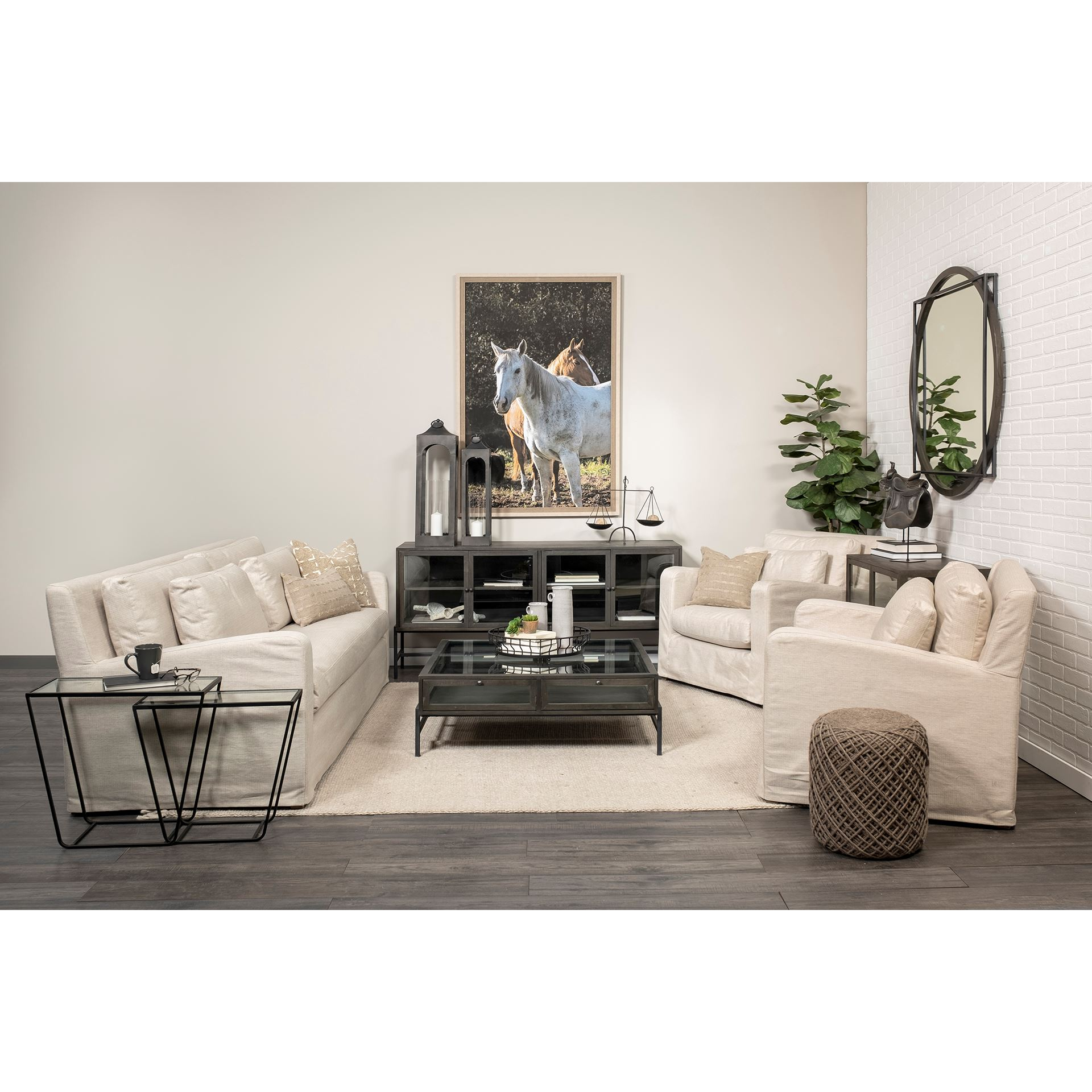68702 - Denly Ii 92.5 X 38.25 X 34.5 Beige Slipcover Three Seater Sofa with Denly Ii 92.5X38.25X34.5 Beige Slipcover Three Seater Sofa