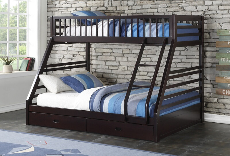 Acme 37425 Jason Ii Espresso Finish Wood Lower Storage Drawers Twin ... for Acme Nissa Bunk Bed, Twin/Twin, Espresso Finish