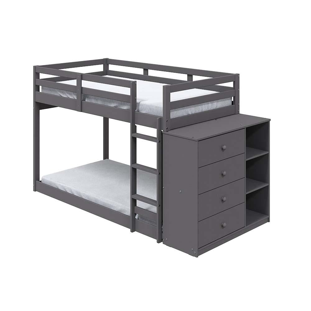 Acme Gaston Gray Finish Twin/Twin Bunk Bed W/Cabinet - Walmart.com regarding Designing a Cozy and Functional Room with the Acme Gaston Gray Bunk Bed