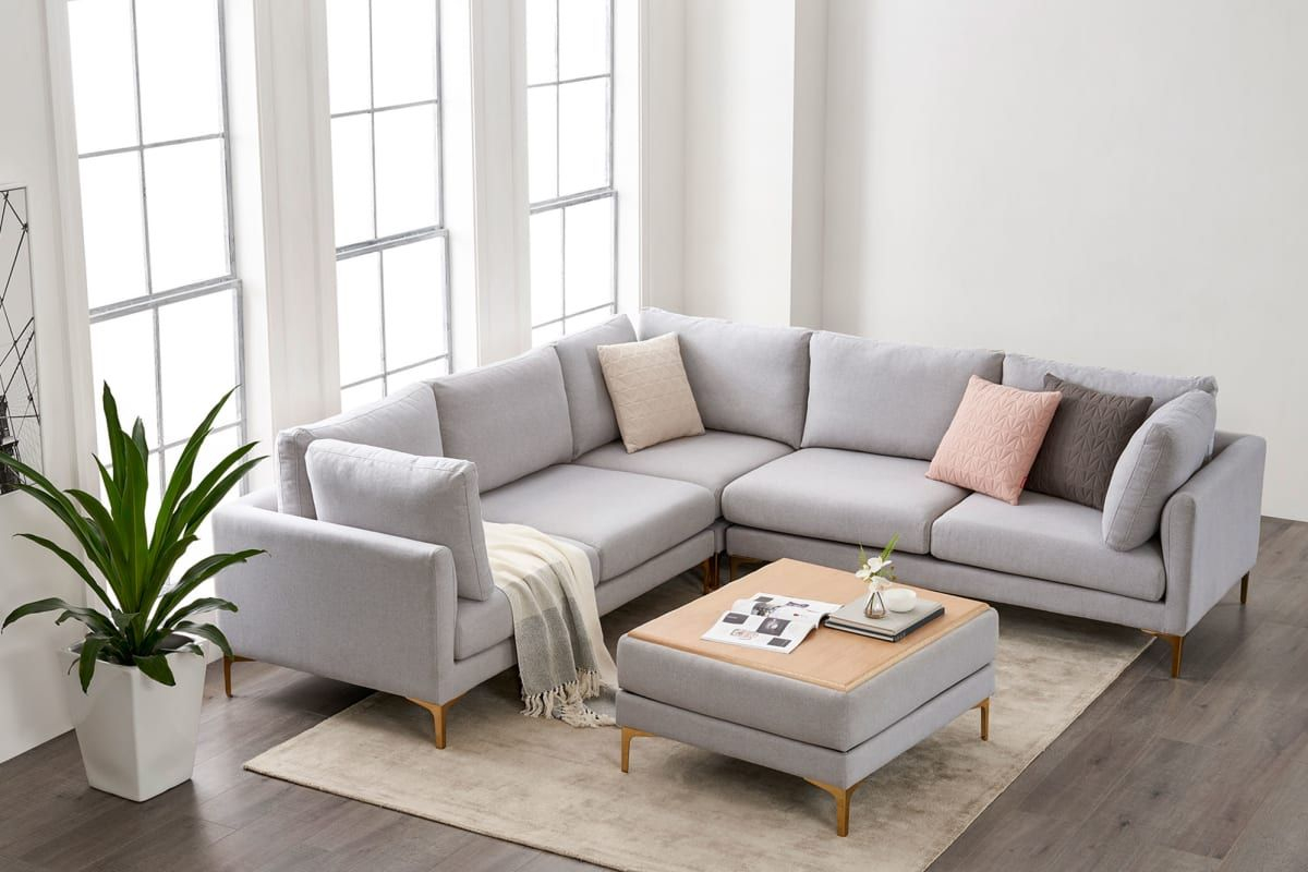 Adams L-Shape Sectional Sofa | Castlery | Living Room Sofa Design, Sofa ... within L-Shaped Sofa For Family Room Decor