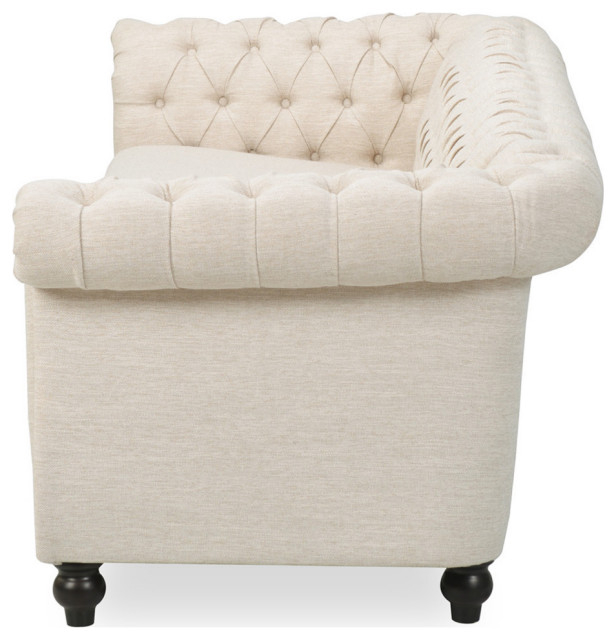 Adetokunbo Tufted Chesterfield Fabric 3 Seater Sofa - Traditional ... regarding Understanding the Timeless Appeal of Chesterfield Sofas The Adetokunbo Edition