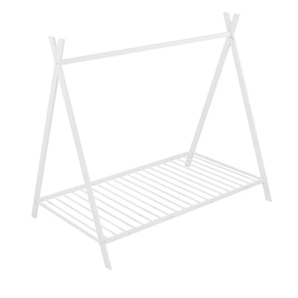 Aisword White House Bed Tent Bed Frame Twin Size Metal Floor Play House ... in Expert Insights on Maintaining and Caring for Your Tent Bed White